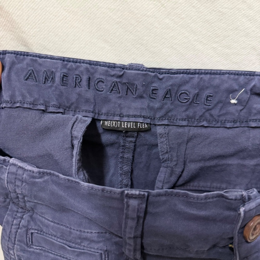 American Eagle Ne(x)t Level Flex Mens Navy Blue Longer Length Chino Shorts 29 - Picture 5 of 7